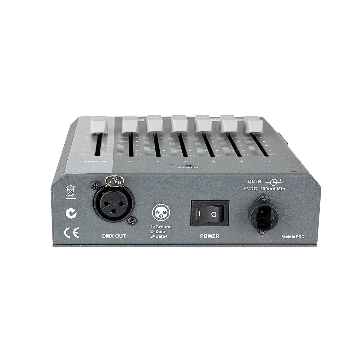 Showtec SDC-6 DMX pultas, galinės jungtys