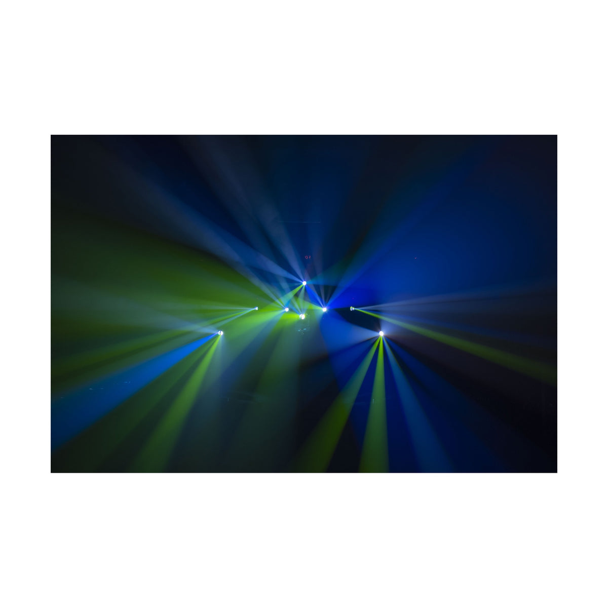 Showtec Shark Beam One judanti galva, spalvotų spindulių efektas
