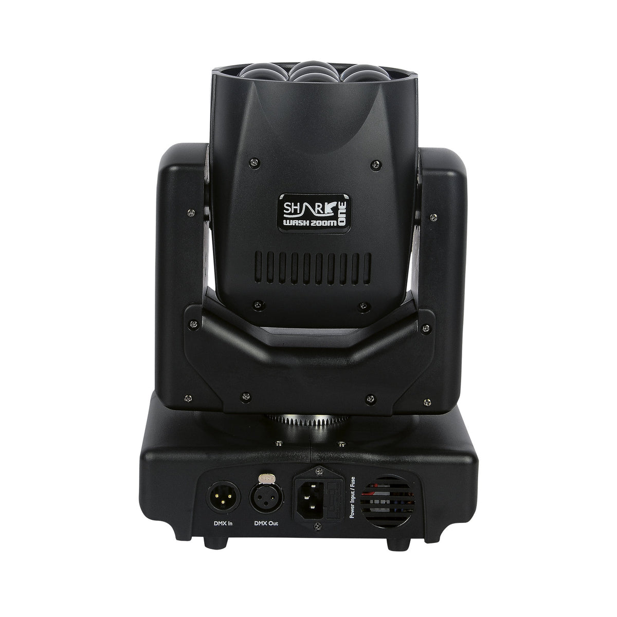 Showtec Shark Wash Zoom One judanti galva, galinės jungtys