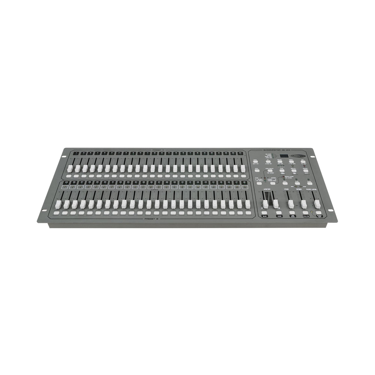 Showtec Showmaster 48 MKII DMX pultas, valdymo skydelio vaizdas