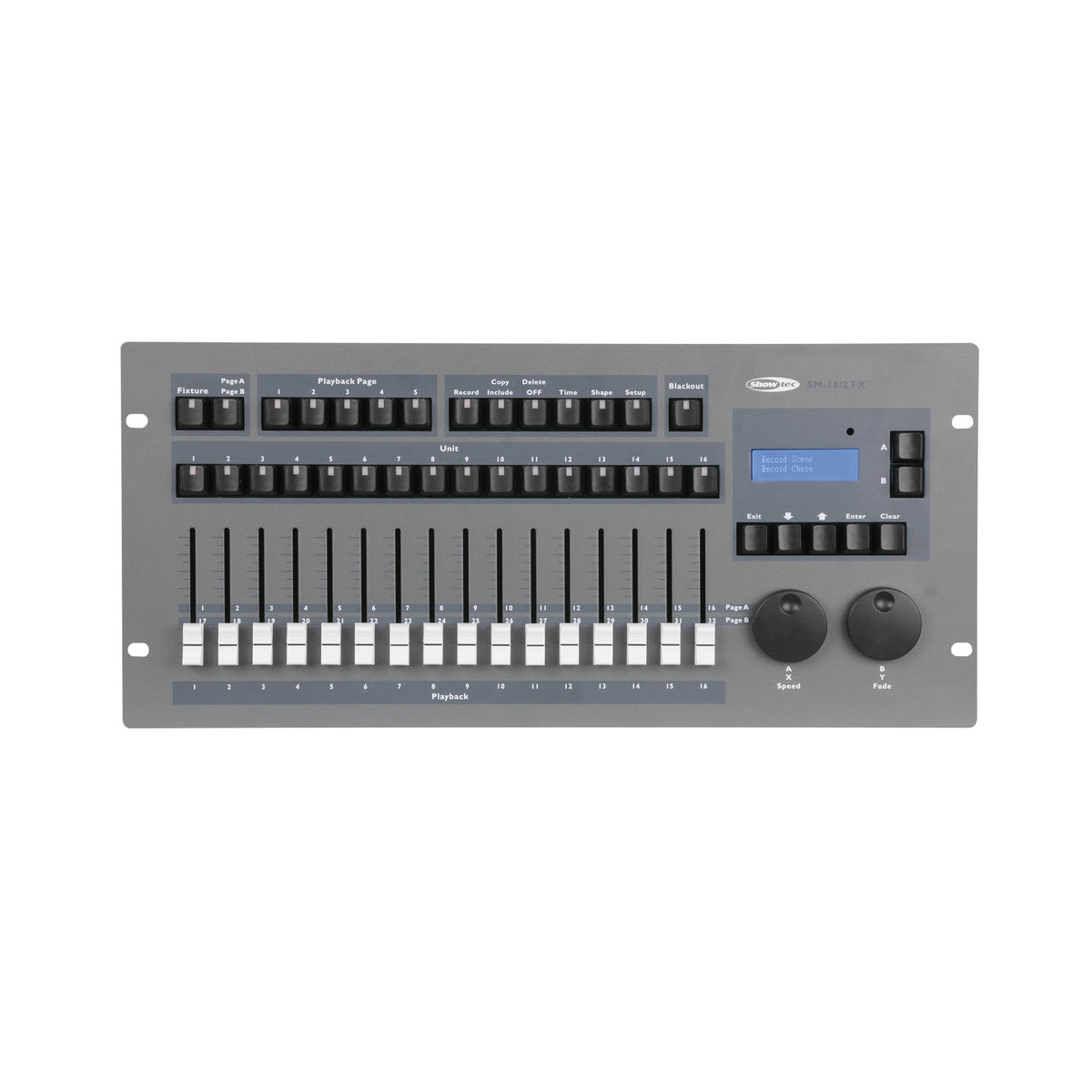 Showtec SM-16/2 FX DMX pultas, vaizdas kampu