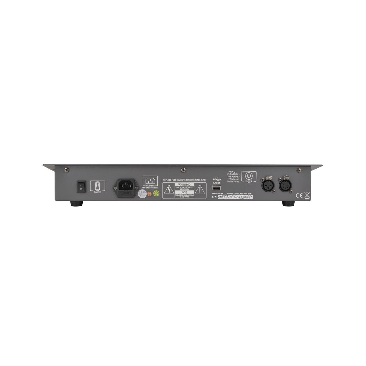 Showtec SM-16/2 FX DMX pultas, galinės jungtys