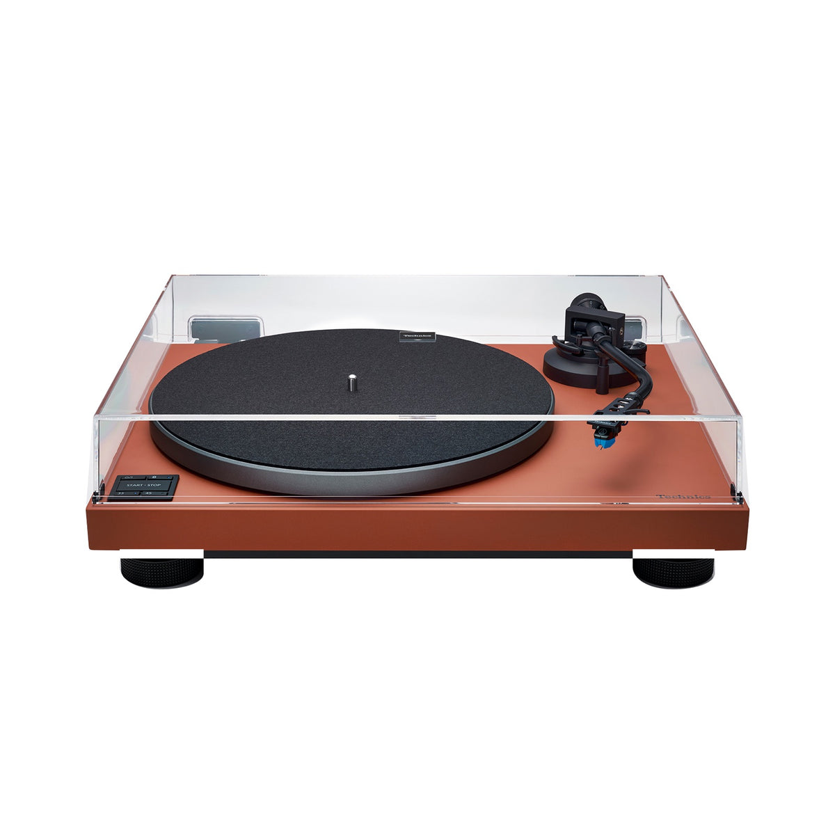 Technics SL-40CBT Turntable, terracotta brown, with dust cover