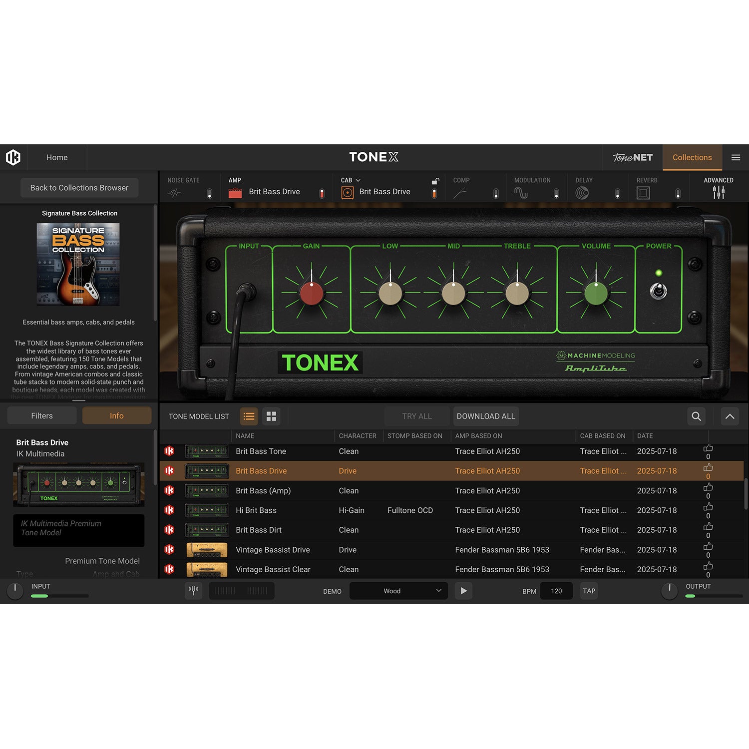 IK Multimedia TONEX Pedal Bass bosinės gitaros efektų pedalas