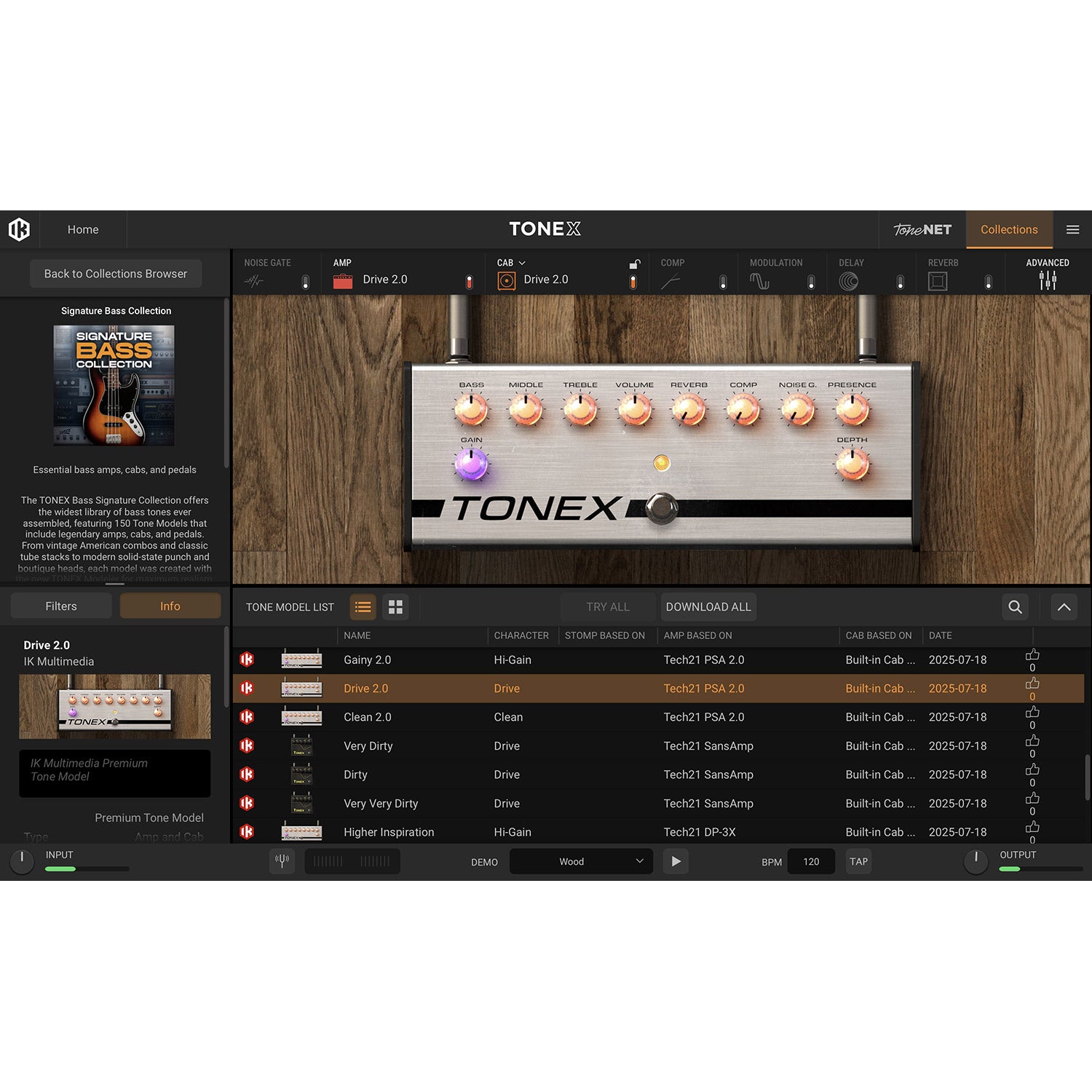 IK Multimedia TONEX Pedal Bass bosinės gitaros efektų pedalas