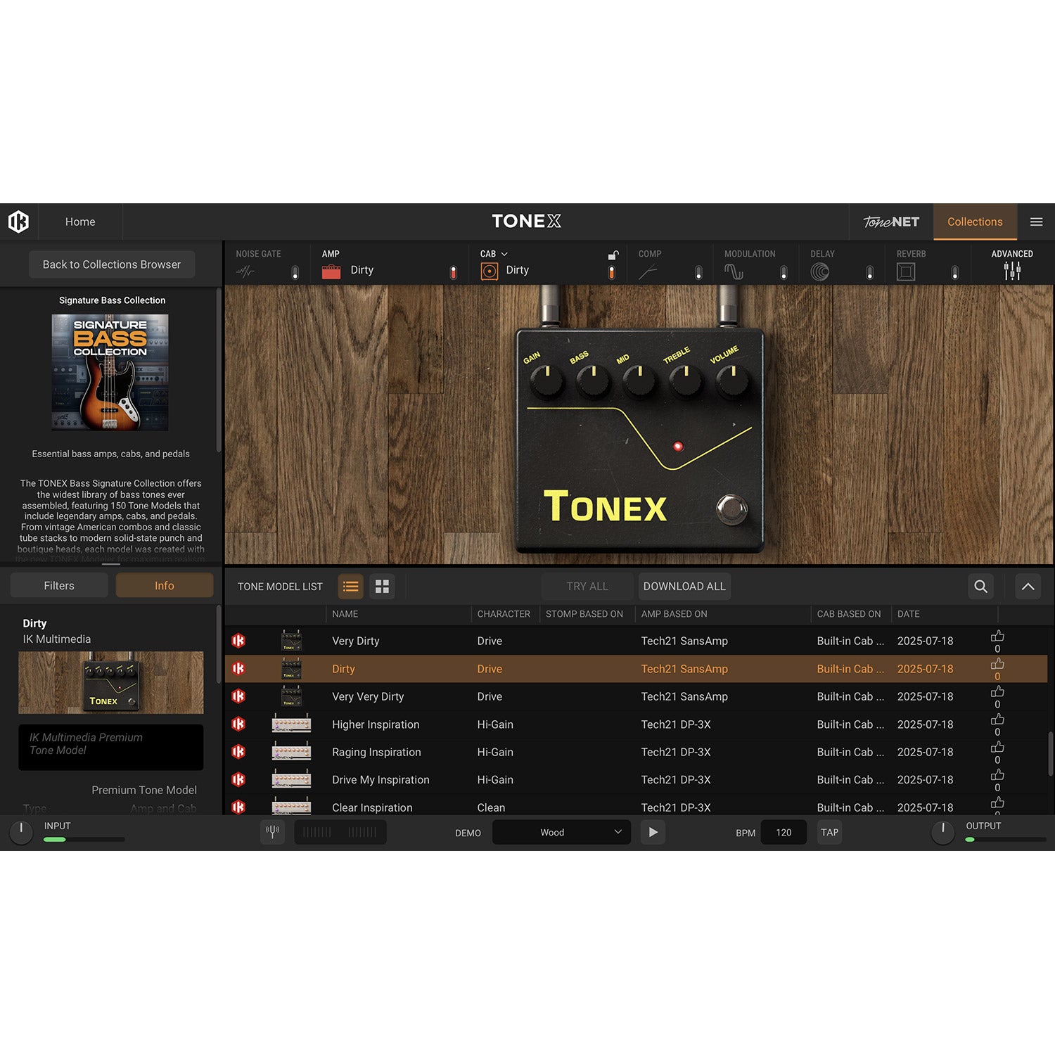 IK Multimedia TONEX Pedal Bass bosinės gitaros efektų pedalas