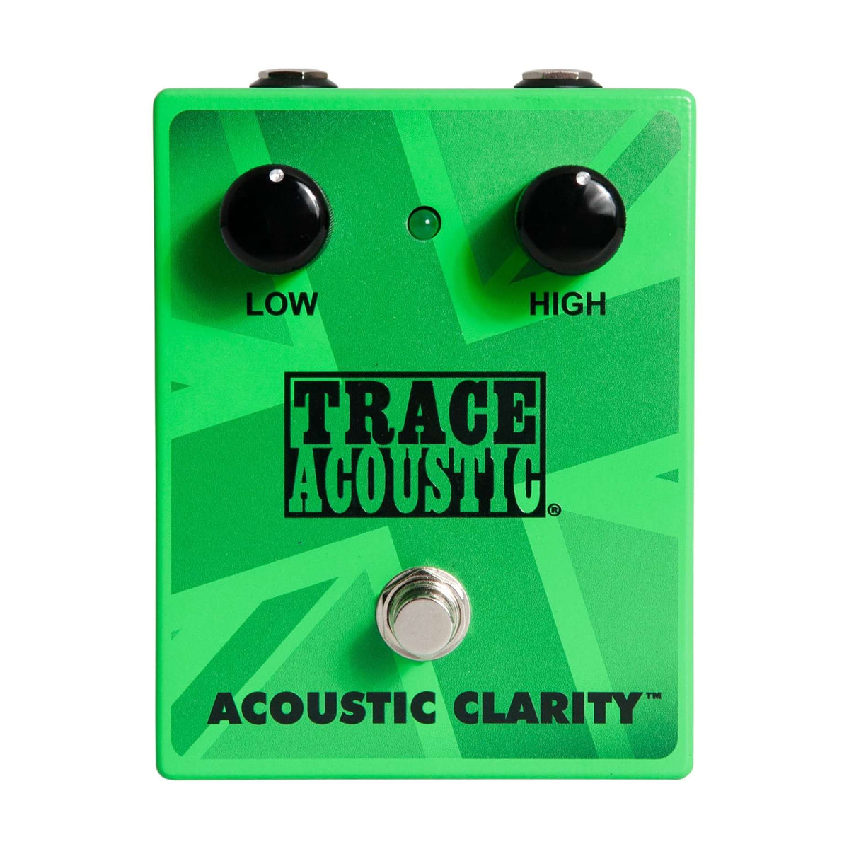 Trace Elliot Acoustic Clarity efektų pedalas, valdiklių vaizdas iš viršaus