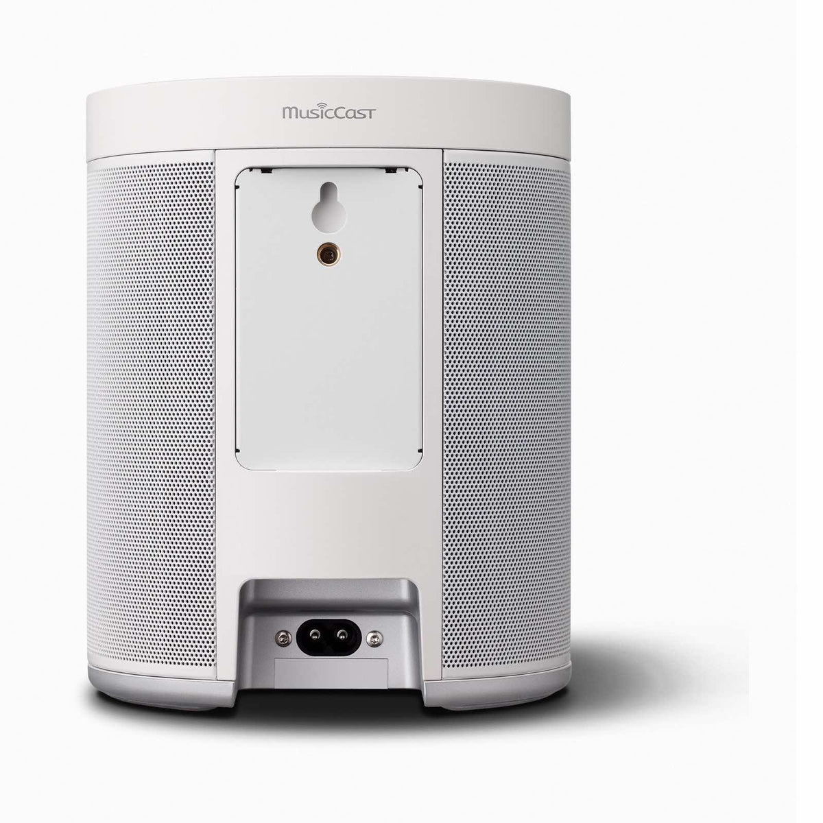 Yamaha MusicCast 20 aktyvi belaidė garso kolonėlė (balta spalva), galinis skydelis ir jungtys