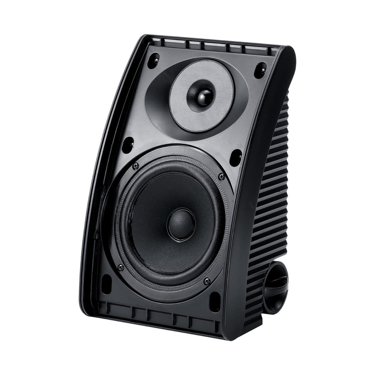 Yamaha NS-AW592 Outdoor Speakers, black drivers with the grille removed