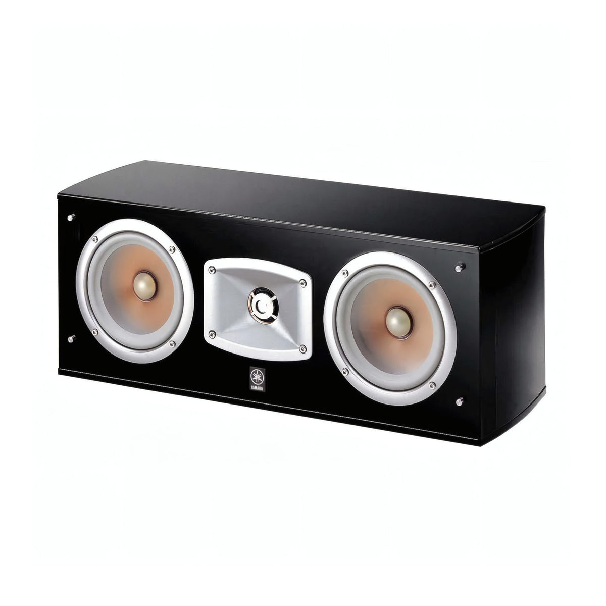 Yamaha NS-C444 centrinė garso kolonėlė (juoda spalva), priekinė dalis be grotelių iš kitos pusės