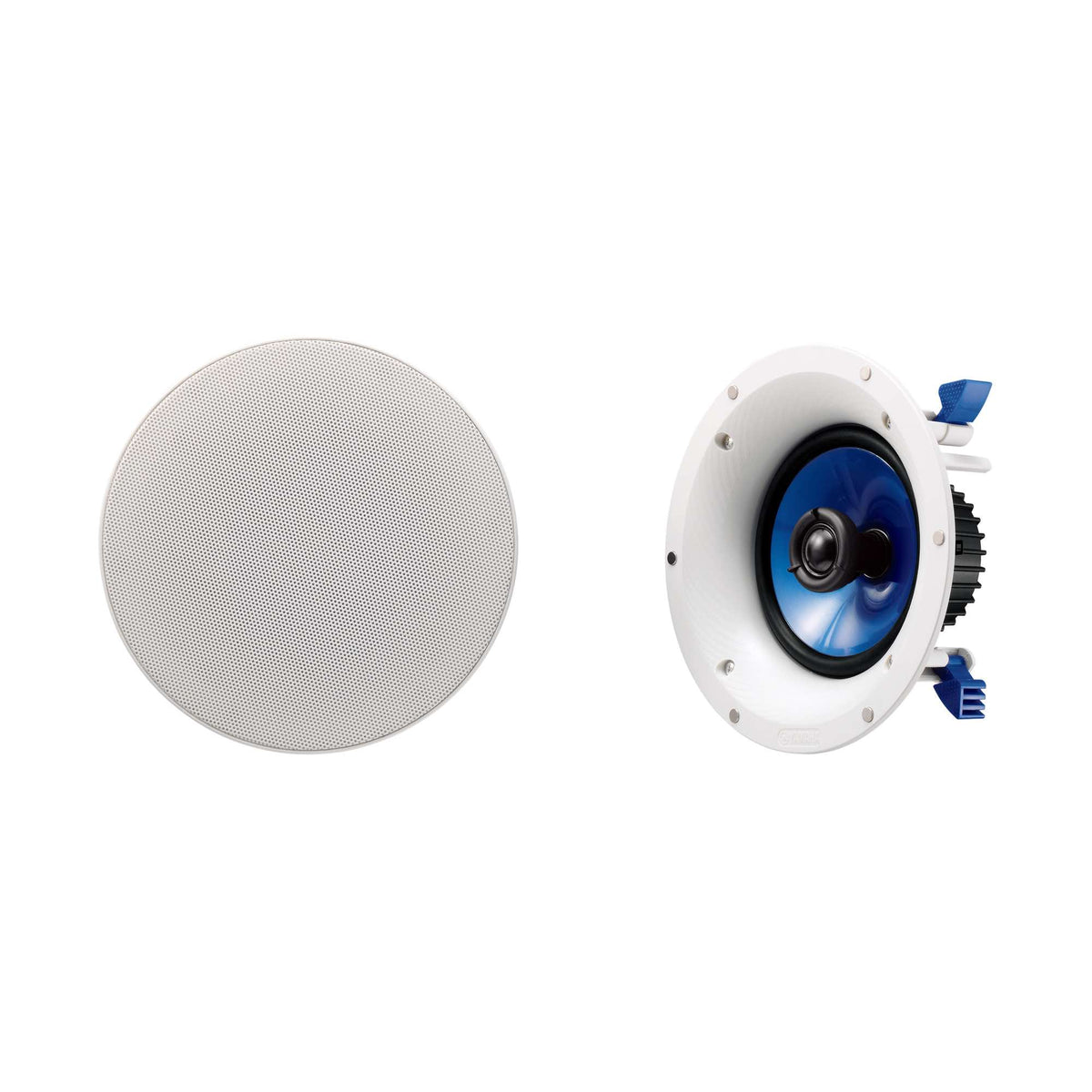 Yamaha NS-IC600 In-Ceiling / In-Wall Speakers, white front view with the grille removed