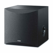 Yamaha NS-SW050 – juoda kolonėlė, vaizdas iš priekio kampu