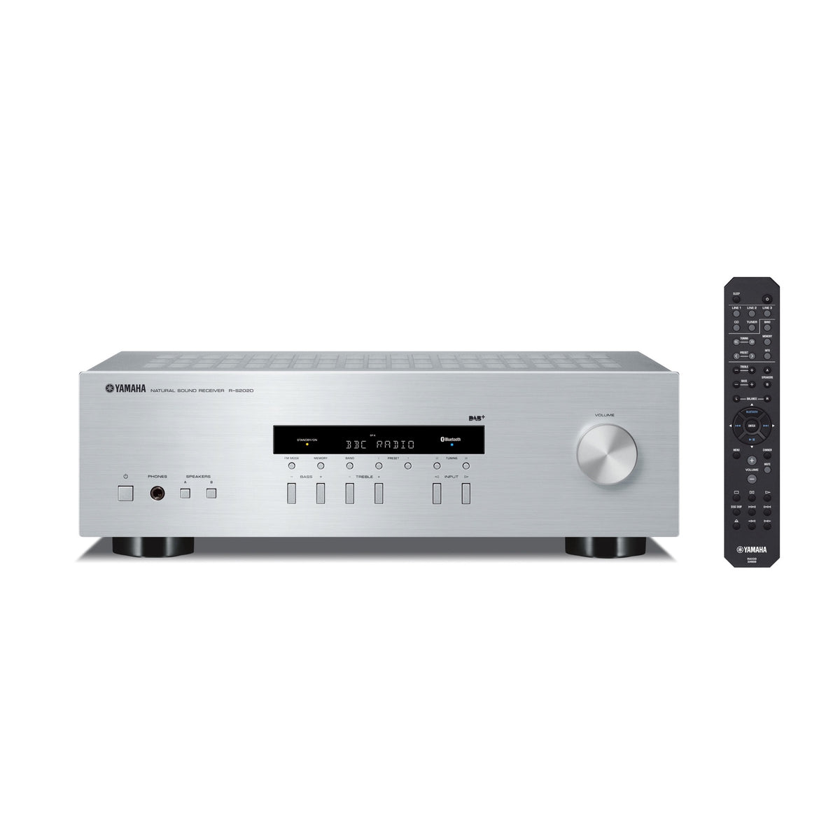 Yamaha R-S202D silver stereo receiver with remote