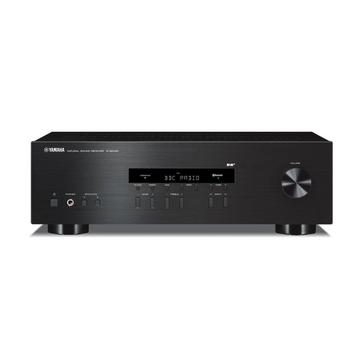 Yamaha R-S202D black stereo receiver, front