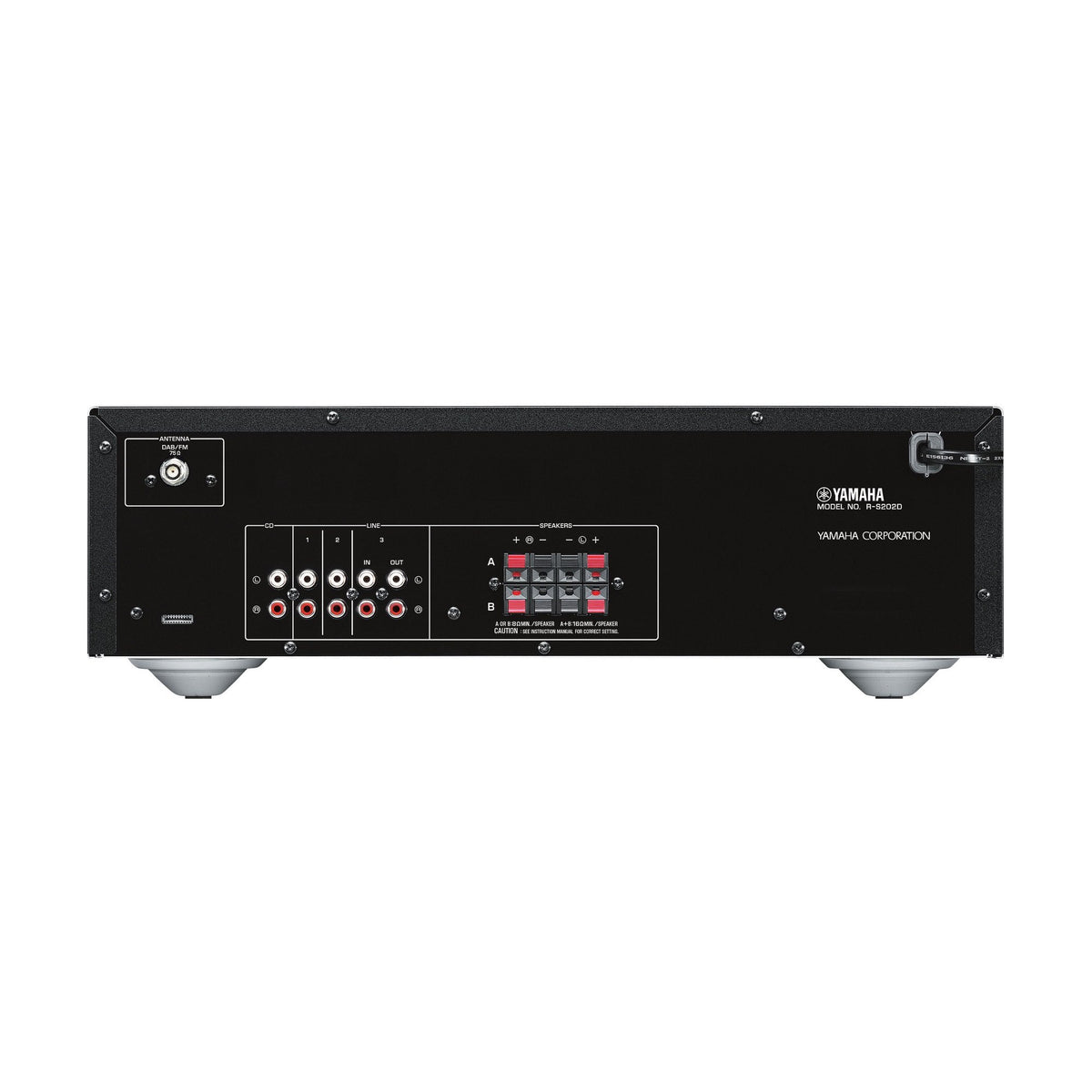 Yamaha R-S202D stereo receiver, rear connections
